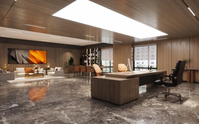 现代董事长办公室3D模型下载